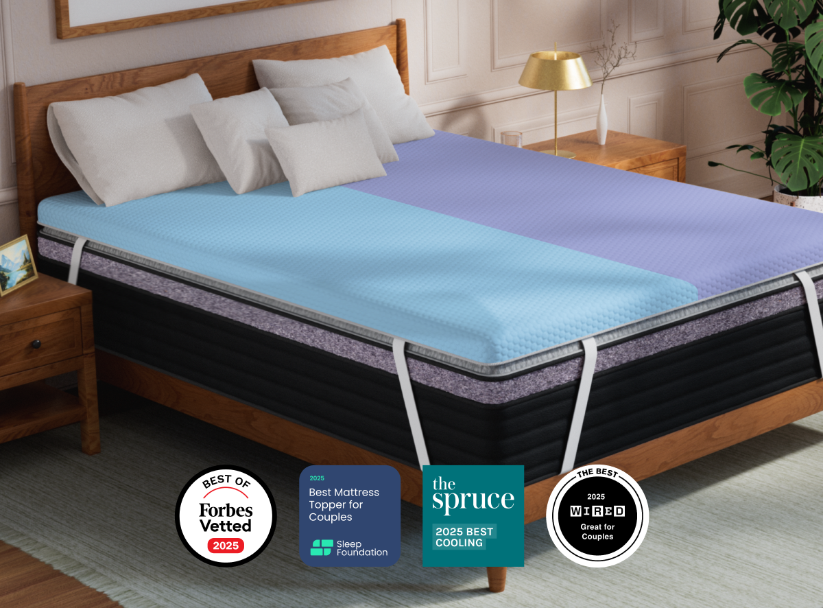 Dual Comfort Mattress Topper with Cooling Cover