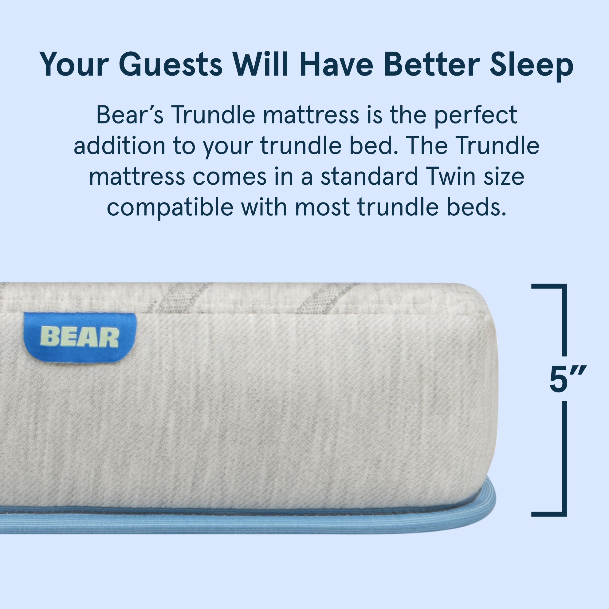 Twin Size Trundle Mattress - 5-Inch Foam